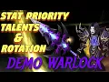 TBC Demonology Warlock PvE QUICK Guide Stat Priority Talents and Single Target Rotation