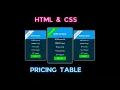 How to Make Responsive Pricing Table with HTML CSS Pricing table