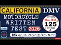 California DMV Motorcycle Written Test 2026 125 Questions with Explained Answers
