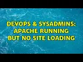 DevOps SysAdmins Apache Running but no site loading 2 Solutions