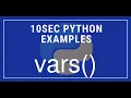 10sec Python Examples vars Built in Function by Code Recipe