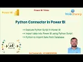 PBI - 9 Python Connector in Power BI Import Data into Power BI Using Python Script