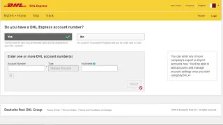 Register In MYDHL