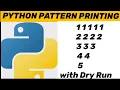PYTHON PATTERN PRINTING Numeric Inverted triangle with Dry Run