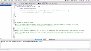 4 11 Celsius to Fahrenheit Table - Java