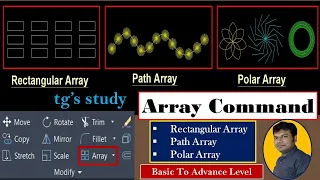Array Command in AutoCAD Bangla Tutorial How to use Array Command in AutoCAD tg s study