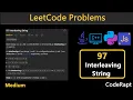 Interleaving String Leetcode Q 97 Python C Java JavaScript Leetcode Daily Challenges