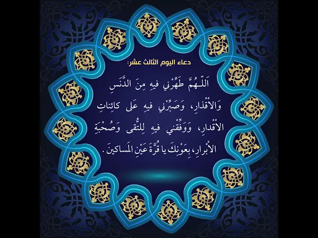 ⁣أدعية أيام شهر رمضان : دعاء اليوم  الثّالثة عشر من شهر رمضان:السید علی الحکیم