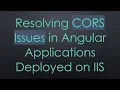 Resolving CORS Issues in Angular Applications Deployed on IIS