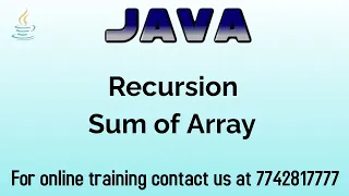 sum of array elements using recursion in java DSA in java