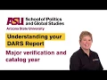 DARS major verification and catalog year