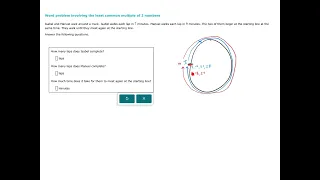 word problem involving least common multiple of 2 numbers ALEKS Examples
