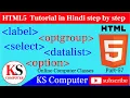 label option optgroup select datalist tag-HTML5