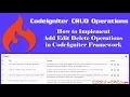 CodeIgniter CRUD Operations with MySQL