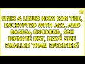 How can the encrypted with AES and BASE64 encoded SSH private key have size smaller than