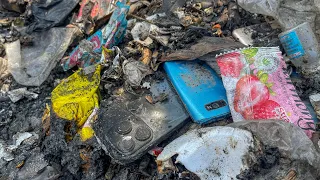 Almost Completely Burnt! Looking for a Phone in Burning Trash | Samsung A12 Restoration