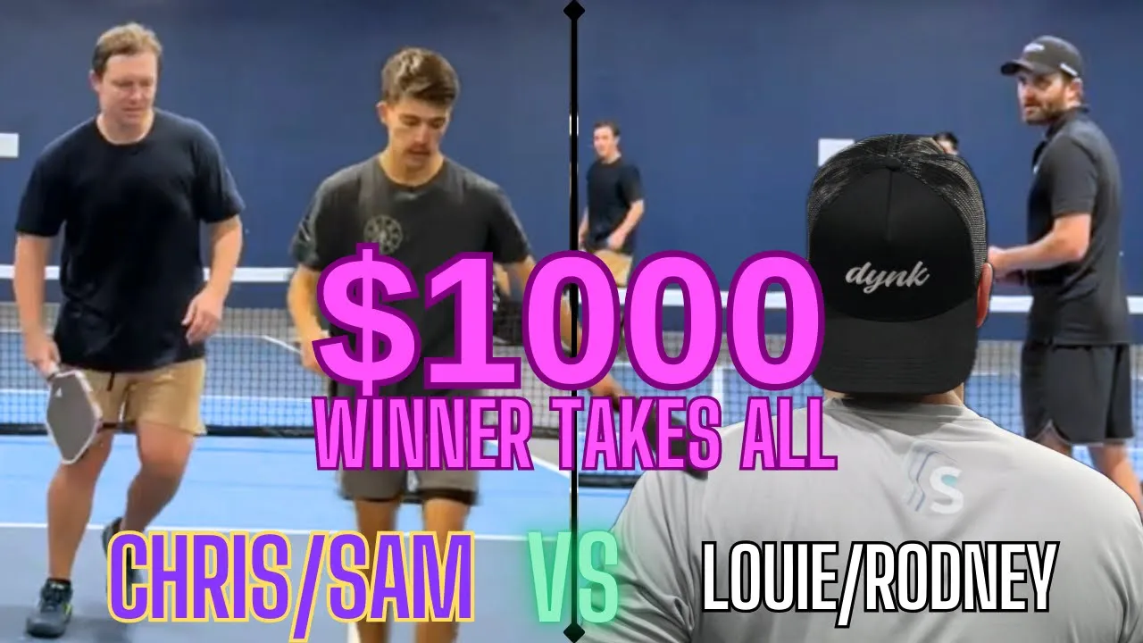 4.5+ | $1K | MOST FRUSTRATING GAME OF PICKLEBALL | Louie/Rodney vs Sam/Chris | Cat 5