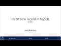 Tutorial-11 JDBC MySQL Add a new record in Java Web Application