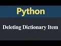 Deleting Dictionary Item in Python Hindi