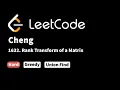LeetCode 1632 Rank Transform of a Matrix