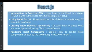 1 Implementing React into HTML Learn React js from Scratch Beginner to Advanced Course