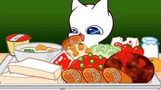 Cat Steals School Lunch & Befriends Shy Boy π±π & Sushi, Watermelon Mukbang Animation ! π±π£π