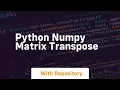 python numpy matrix transpose