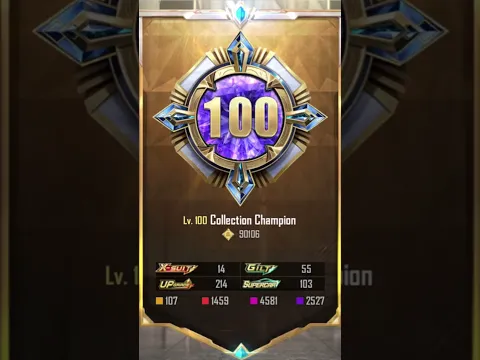 PUBG bgmi me sabse pehle 100 level collection level ye player ne complete kiya #shorts #pubgmobile