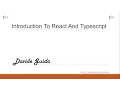 IndiaMentor Webinar Introduction to React and Typescript using VisualCode by Davide Guida