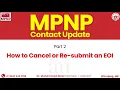 MPNP Update How to Cancel or Resubmit EOI
