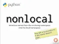 Python Nonlocal Keyword