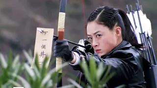 the female arrow god seals the enemys throat with a sword