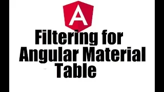 Angular 8 Add Filtering for Angular Material Table