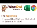 Wise Owl Answers - How do I hold Shift and click a link in Selenium for VBA
