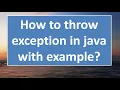 throw keyword in JAVA