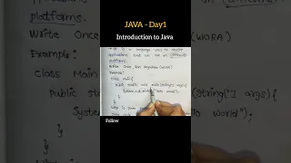 Java Tutorial for Beginners Introduction to Java Day 1