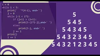 23 Number Pattern without any pre-defined method using while loop in Python