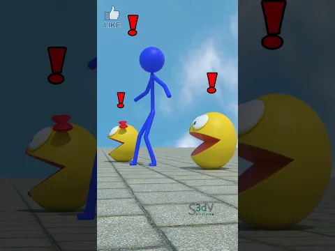 They called for help at the last moment ! 📱📵🧐#friendship #pacman #stickman #blender