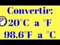 Convert 20 degrees Celsius to Fahrenheit and 98 6 degrees Fahrenheit to Celsius