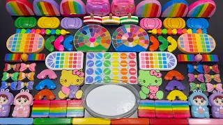 Mixing GIANT Hello Kitty Clay & Rainbow Blocks To Make ULTIMATE Slime! #1247