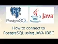 How to connect to PostgreSQL using JAVA JDBC