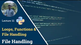 Python File Handling Lecture 11 Getting Started with Python Satyajit Pattnaik
