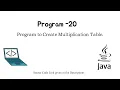 Program to Create Multiplication Table Java Programing Questions