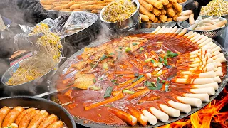 떡볶이 끝판왕! 가래떡만 300kg씩 팔리는 초대형 철판 떡볶이집부터 분식 맛집 몰아보기 / spicy rice cake Tteokbokki / Korean street food