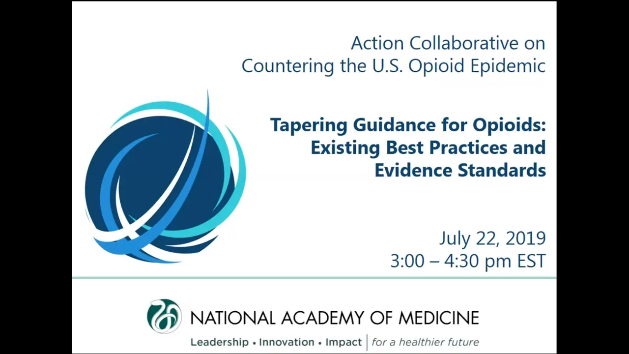 Public Webinar on Opioid Tapering