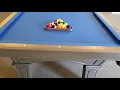 The Olhausen Billiards Belmont pool table with the fossil gray finish installed by Billiard Towne