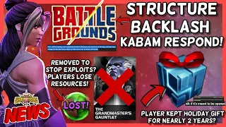 Old Gift Kept By Player BG Structure Issue - Kabam Respond Items Lost in GMG Removal More MCN