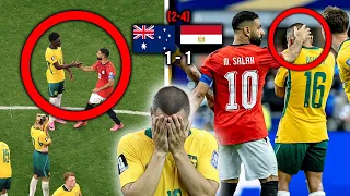 لقطة رائعة بعد فوز مصر  محمد صلاح يتجاهل احتفالات مصر ويواسي لاعبي أستراليا المنهارين         دندنها