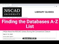 Finding the Databases A-Z List