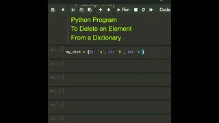 program to delete an element from dictionary
